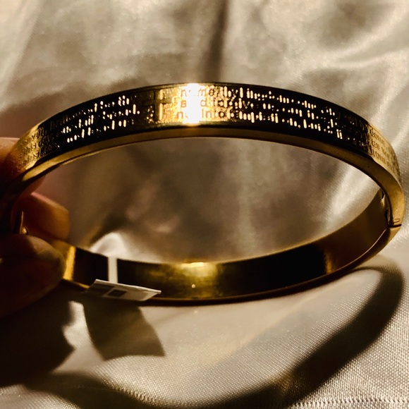 COPY - STAINLESS STEEL LORDS PRAYER BANGLE - Picture 2 of 8